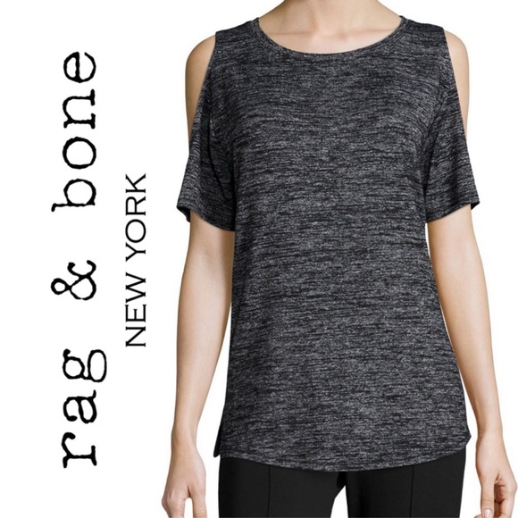 rag & bone Tops - {rag & bone} Dark Gray Cold Shoulder Tee